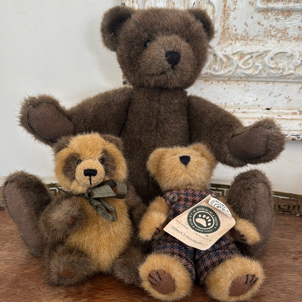 Lot of three The Boyds Collection bears and raccoon
